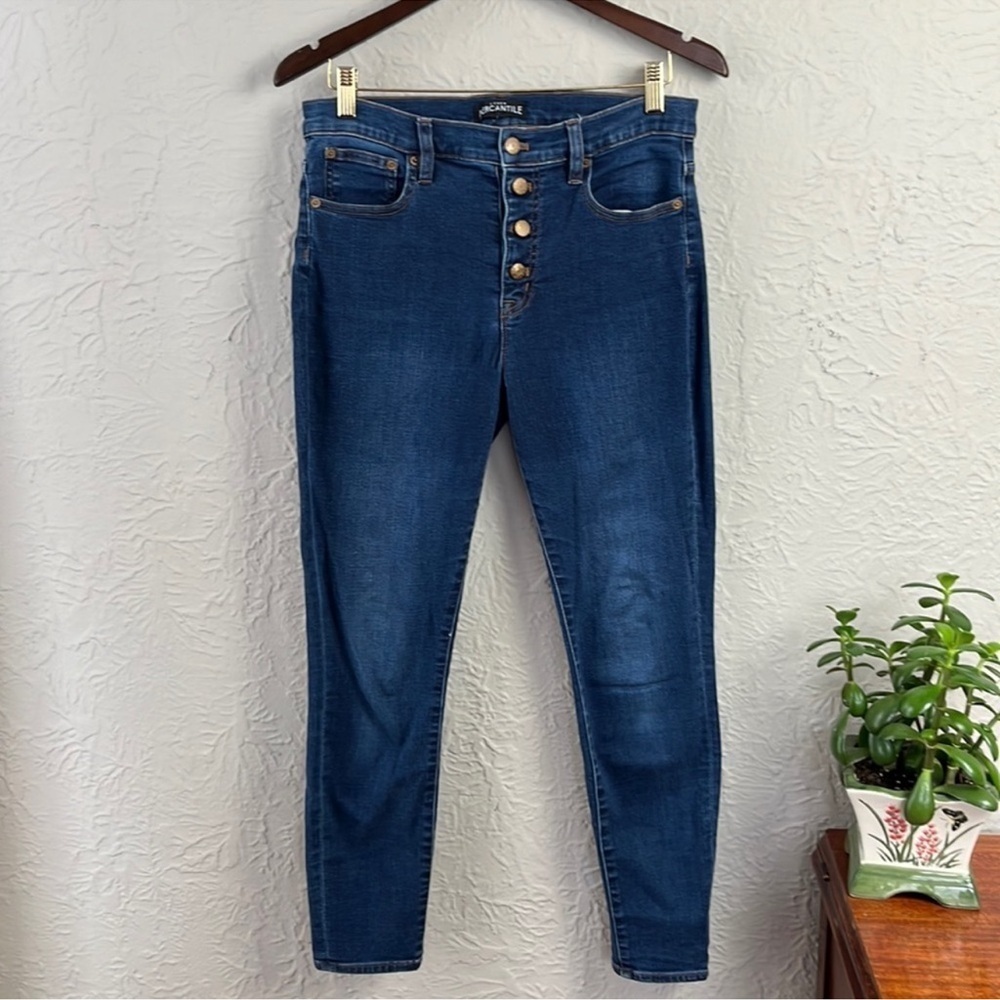 J Crew Button Fly High Rise Skinny Jeans Excellent Size 29 - Picture 3 of 9